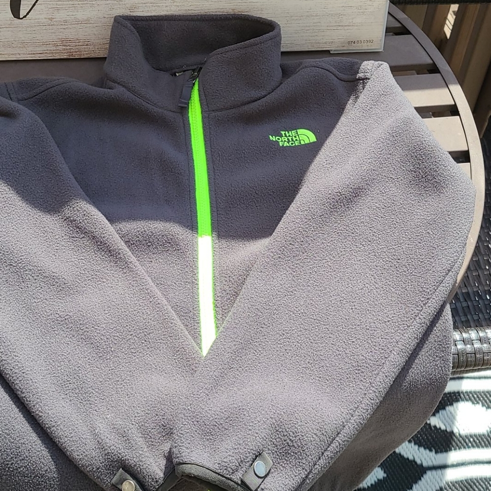 The North Face Kids Jacket - Gray with Neon Green